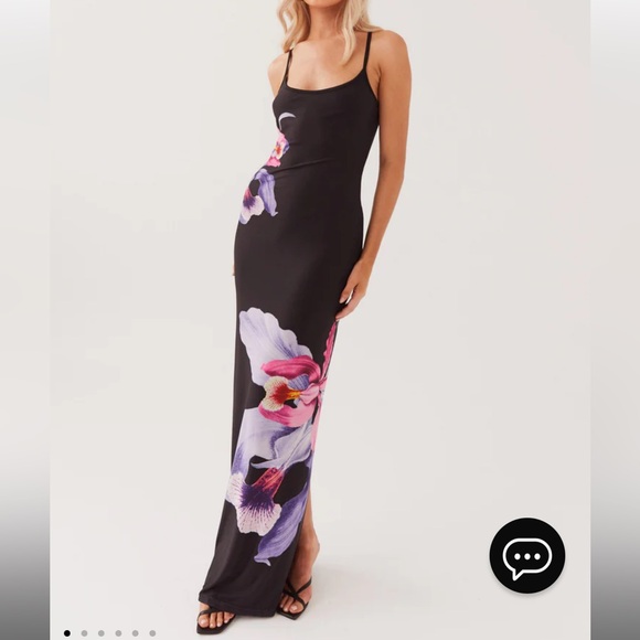 Peppermayo Bad News Mesh Maxi Dress - Black Tulip - Picture 2 of 5